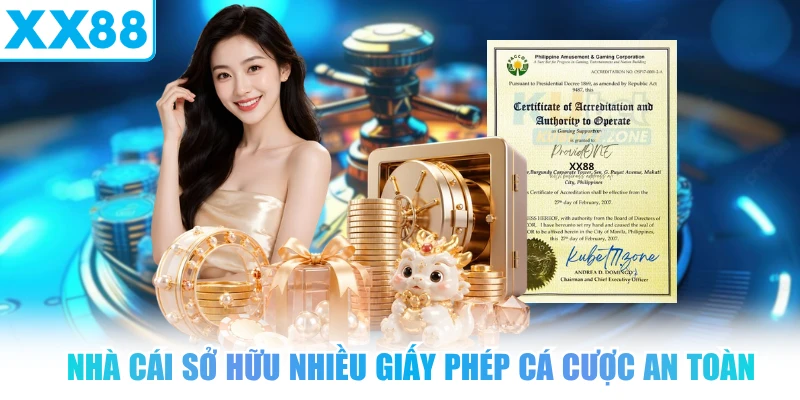 Nhà cái sở hữu nhiều giấy phép cá cược an toàn
